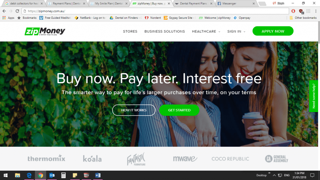 ZipMoney logo Dental on Flinders